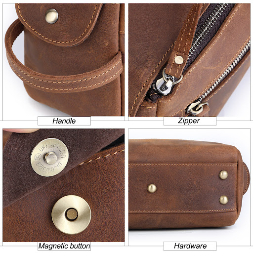 Title 3, Crazy Horse Leather Multifunctional Storage Bag...