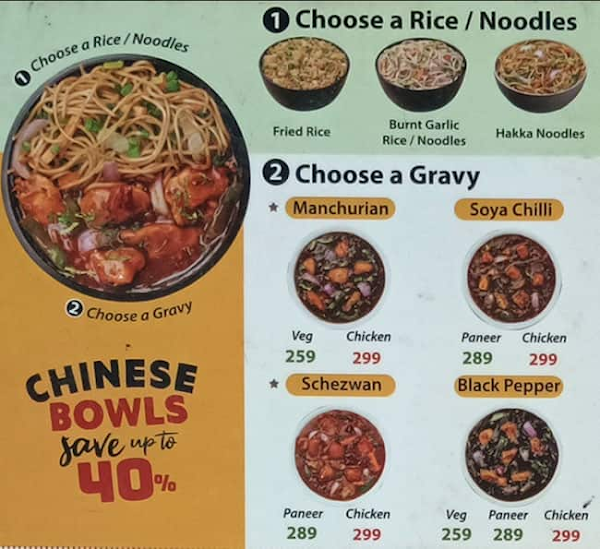 Chinese Wok menu 