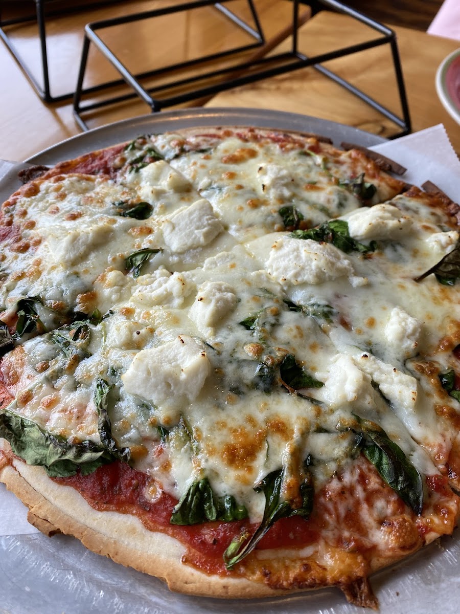 GF spinach and ricotta pizza