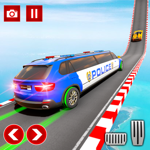 Police Limo Car Stunts GT Racing: Ramp Car Stunt