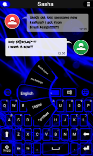 Free Blue Neon keyboard theme APK