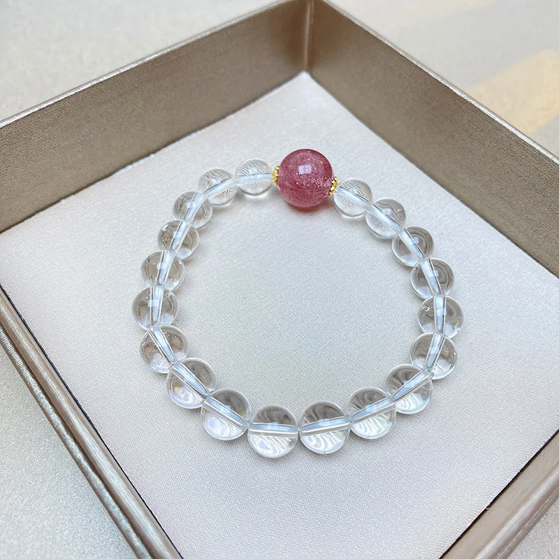 Title 5, Bracelet femme en cristal blanc doux et naturel...