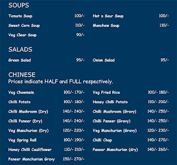 Just Punjabi menu 