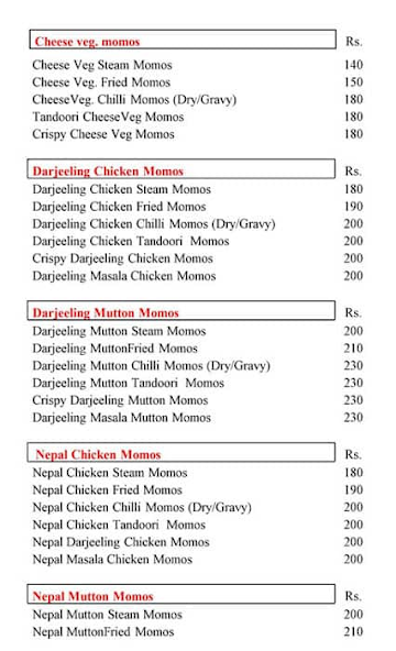 Dragon Hut menu 