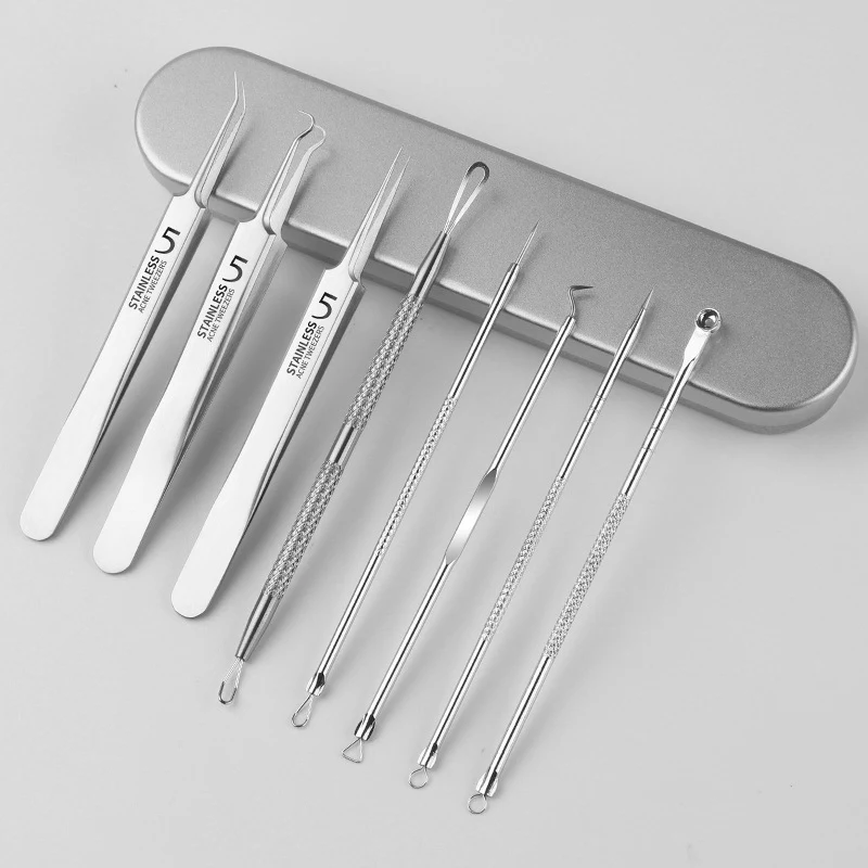 RVS Acne Naald Set Mee-eter & Puistjes Verwijderaar, Professionele Gezichtsverzorging voor een heldere huid