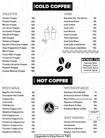Crazy Coffee menu 