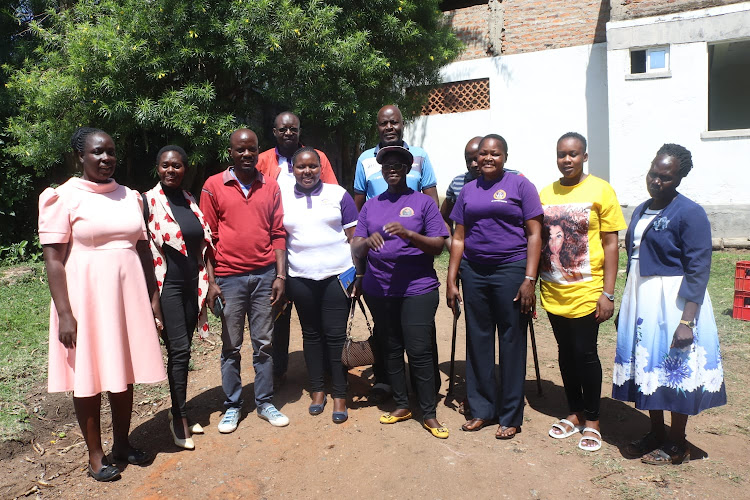 Some Kewota members including Mercy Achieng at Rodi Kopany in Homa Bay town on July 9