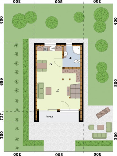 Moca 2 C Szkielet Drewniany Dom Mieszkalny - Rzut parteru