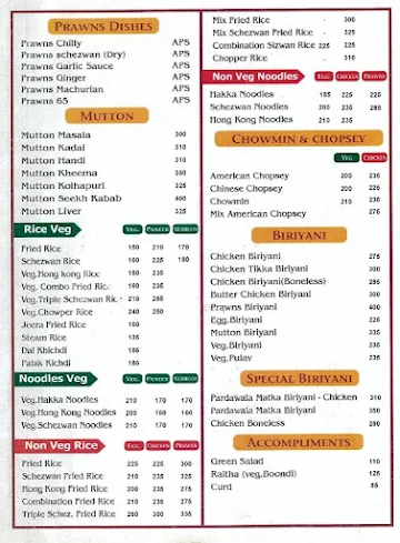 Hotel Sandesh menu 