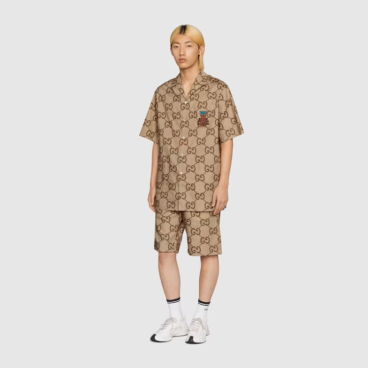 Gucci Pineapple GG canvas bowling shirt.