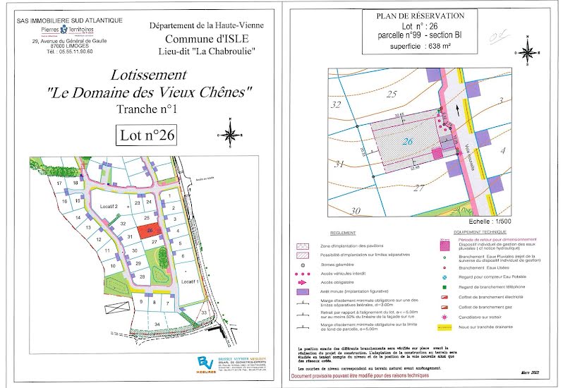  Vente Terrain à bâtir - à Isle (87170) 