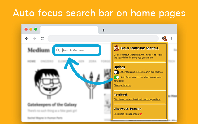 Focus Search Bar Shortcut Preview image 5