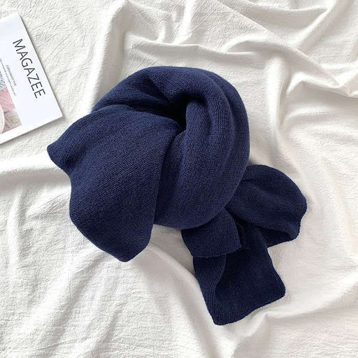 Title 4, Pure Color Knitted Wool Scarf Women Autumn And ...