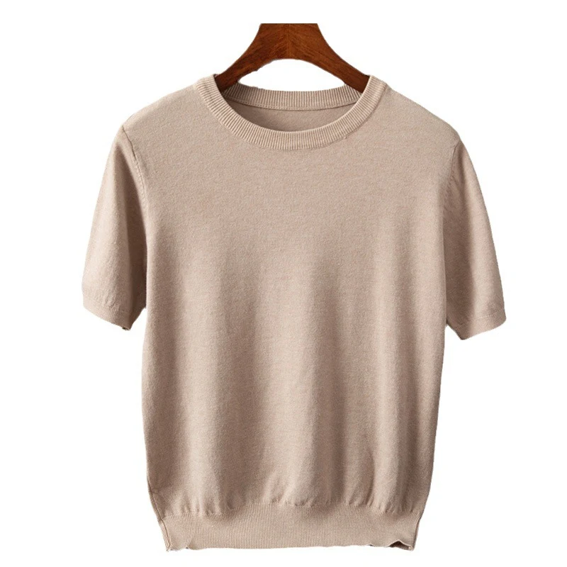 Camiseta masculina manga curta estilo coreano moderna gola redonda suéter meia manga. Conforto e moda para seu dia a dia.