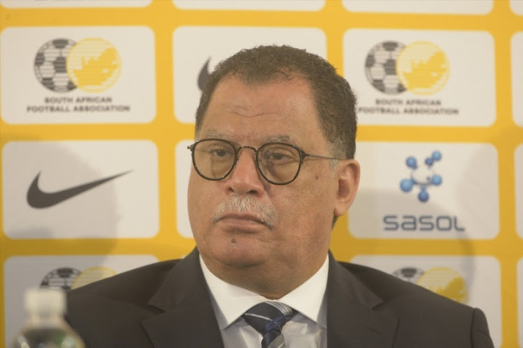 President Danny Jordaan of SAFA during the South African National women's team arrival from COSAFA Women's Championship at OR Tambo International Airport on September 25, 2017 in Johannesburg.