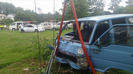 A taxi crashed into swings in a Pinetown park, killing a boy and injuring pedestrians and the passengers Picture: ER24