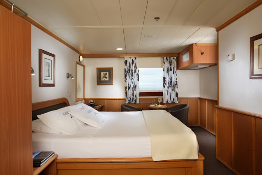 All Isabela II staterooms feature air-conditioning, private bathrooms and safety deposit boxes.