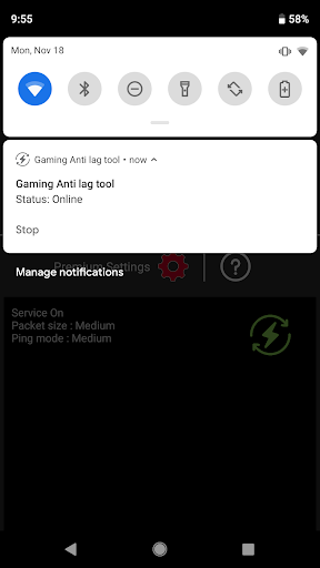 Screenshot Mobile Gaming Ping PRO