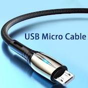 Dây Cáp Sạc Nhanh Usb Micro Có Đèn Led Cho Samsung Xiaomi Huawei Oppo