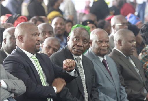 President Cyril Ramaphosa delivering a eulogy at the memorial service of Winnie Madikizela-Mandela at Mphuthumi Mafumbatha stadium in Mbizana on Tuesday. Picture by Lulamile Feni