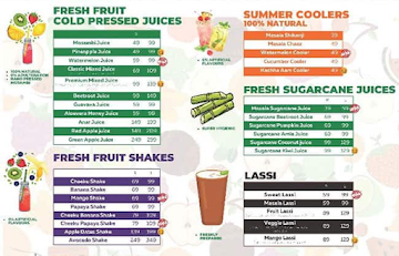 The Juice Nation menu 