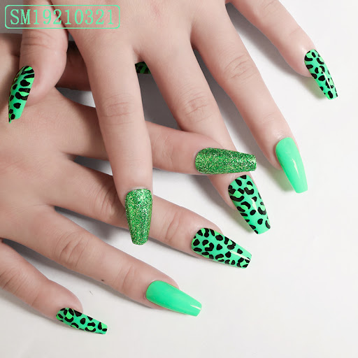 Title 2, French Leopard Print Ballet Fake Nail Patch Set...