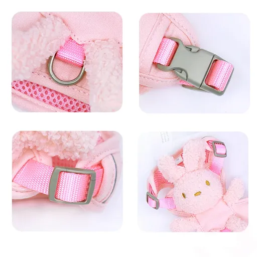 Cute Anti-breakaway Leash for Small To Medium Dogs Toy Design Chest Harness Cute Adjustable for Cats Bunny-shaped Pet Co
