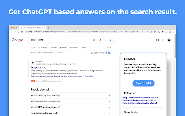 LINER: ChatGPT powered Search Assistant