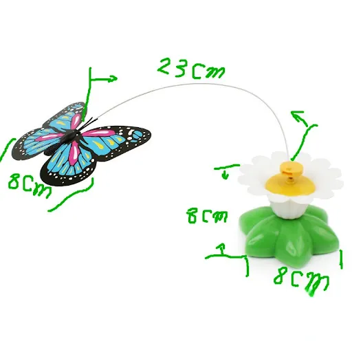 Automatic Electric Rotating Cat Toy Colorful Butterfly Bird Animal Shape Plastic Funny Pet Dog Kitten Interactive Traini