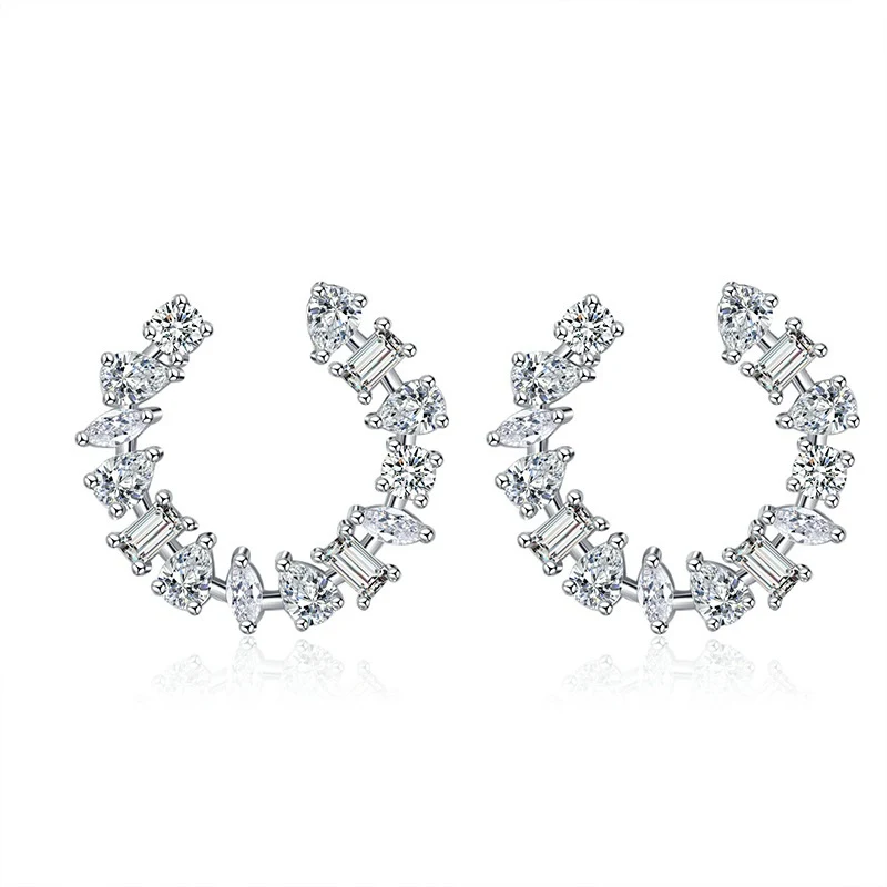 S925 zilveren oorbellen met een eenvoudige vorm, stijlvol en elegant voor dames, perfect voor dagelijks gebruik, benadrukken de natuurlijke schoonheid.