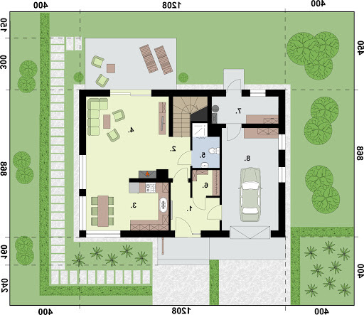 Rio 2 szkielet drewniany - Rzut parteru