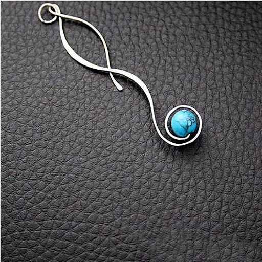 Title 5, Simple Retro Turquoise Long Earrings. Add a tou...