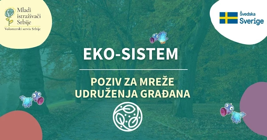 Otvoren poziv za novi ciklus EKO-SISTEM programa podrške udruženjima građana