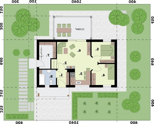 Miami 2 C dom mieszkalny, całoroczny - Rzut parteru