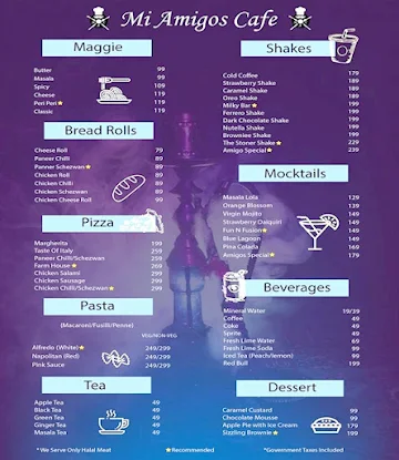 Mi Amigos menu 