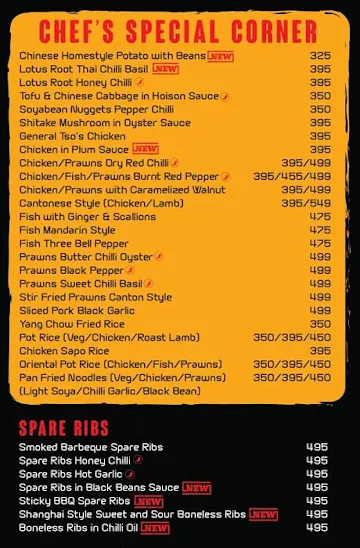 Mr. Chow's menu 