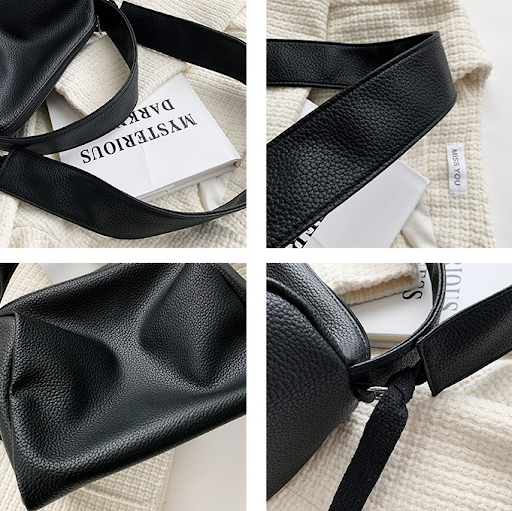 Title 6, Casual Solid Color PU Bucket Bag, Trendy Person...