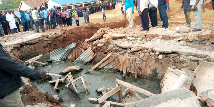 Toilet that caved in at Nyabondo High School