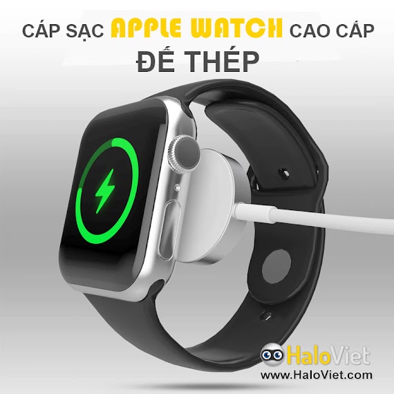 Cáp Sạc Không Dây Cho Đồng Hồ Thông Minh Apple Watch Series 1 / 2 / 3 / 4 / 5 / 6 / 7 / 8 / Se Cao Cấp Đế Thép