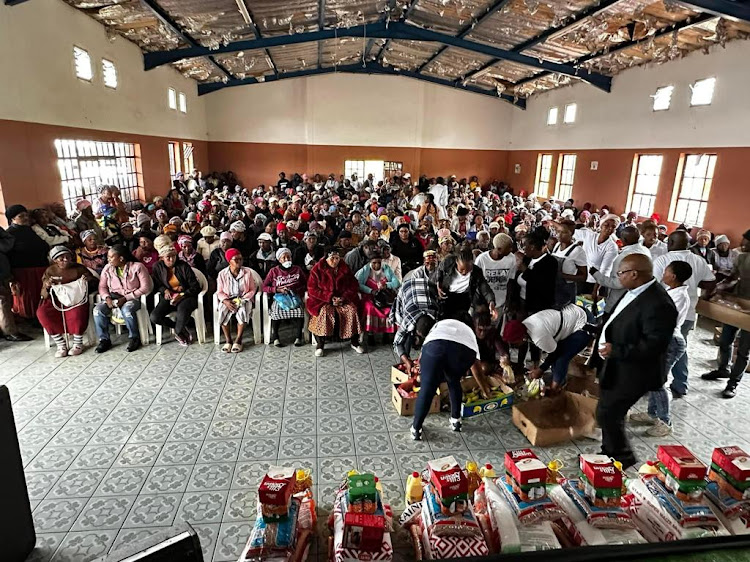 Some of the recipients of donations from the annual Dambuza Community Development Trust event, which was founded by SACP chairperson Blade Nzimande.