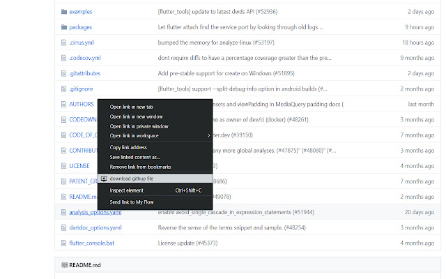 Github files download chrome extension