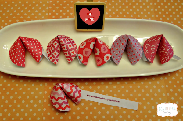 Valentine's day paper fortune cookies, DIY Valentine’s Day Decorations