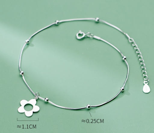 Title 6, Hollow Glossy Small Flower Beads Snake Bone Cha...