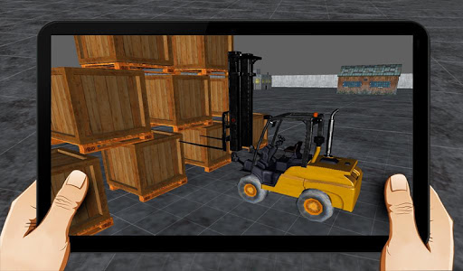 Forklift simulator warehouse