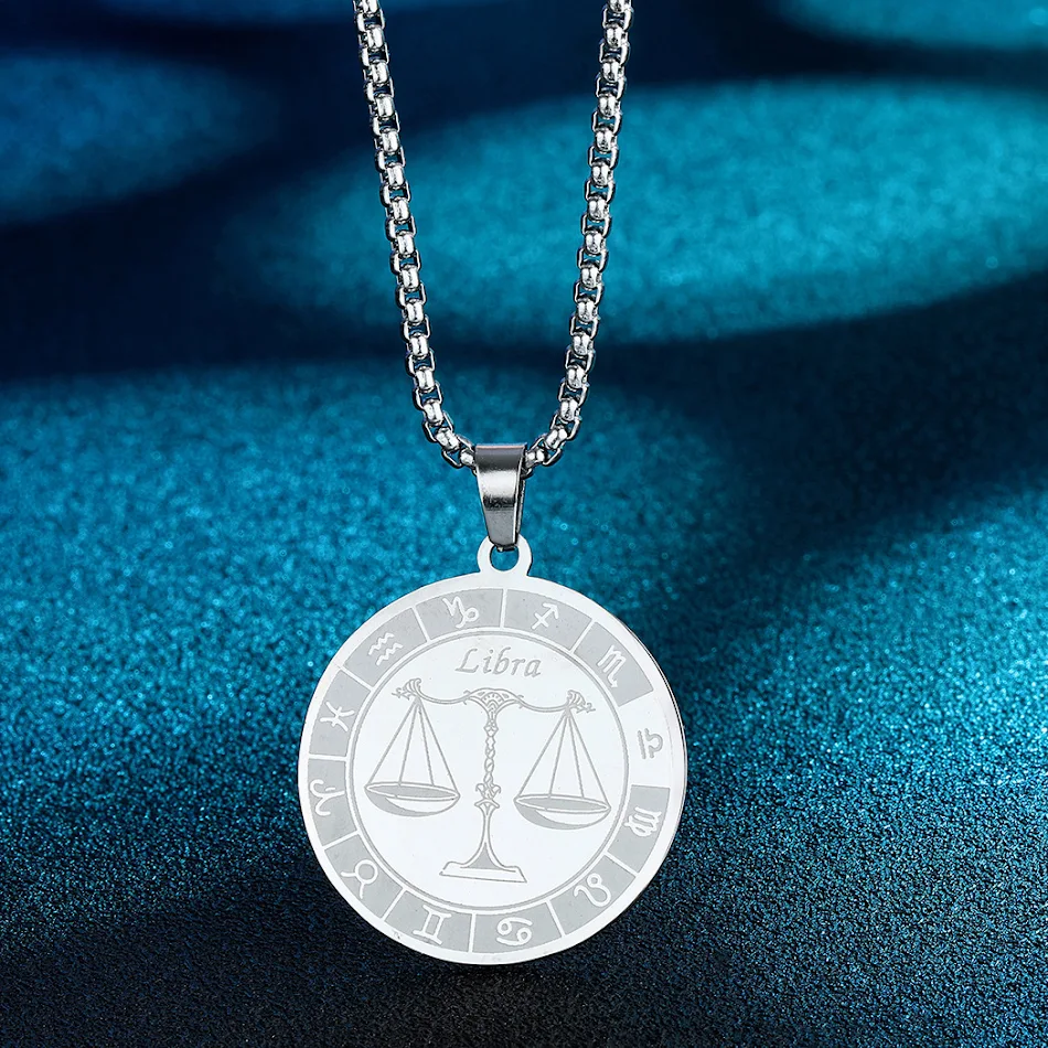 Collana con Pendente Costellazione Acciaio Inox Medaglia Oro Gioiello Personalizzato Regalo Significativo per Lei Ciondolo Celeste