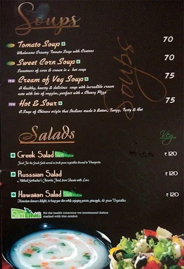 US Pizza menu 