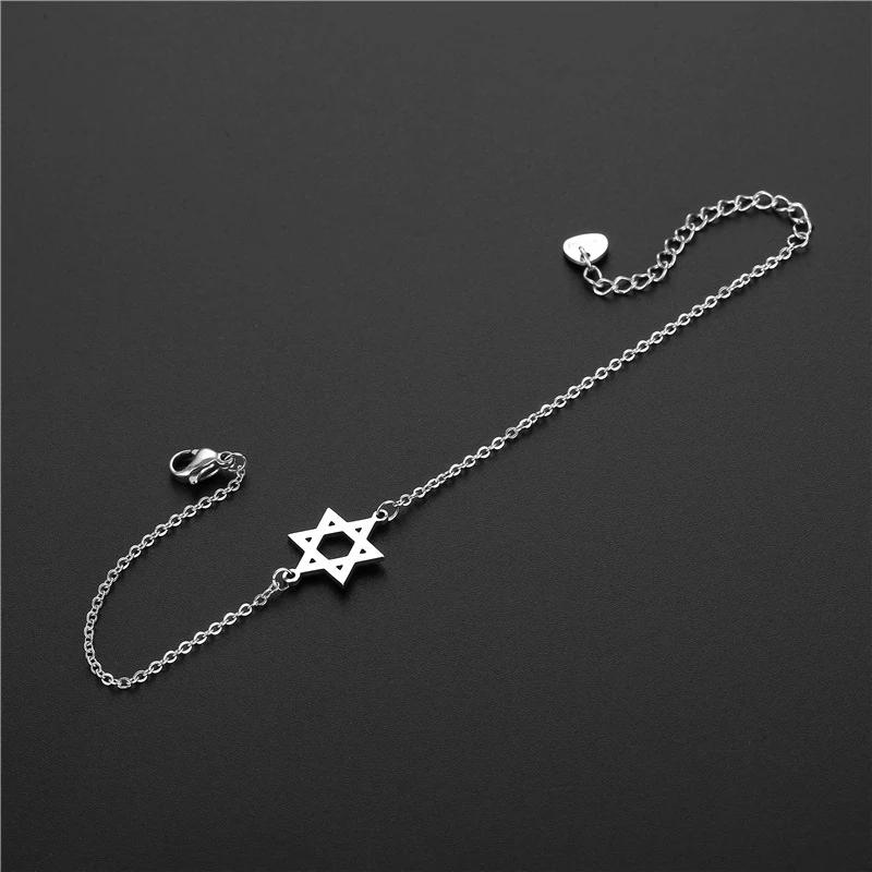 Pulsera de estrella de seis puntas acero inoxidable Acero titanio, un accesorio elegante para hombres y mujeres, resistente y duradero para el uso diario.