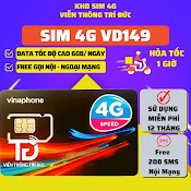 [Tặng Chọc Sim] Sim 4G 1 Năm Vinaphone D500/D500T/U1500 Data Không Giới Hạn. Vd149 Data 4Gb/Ngày, Vd89 60Gb/Th, Gọi Free