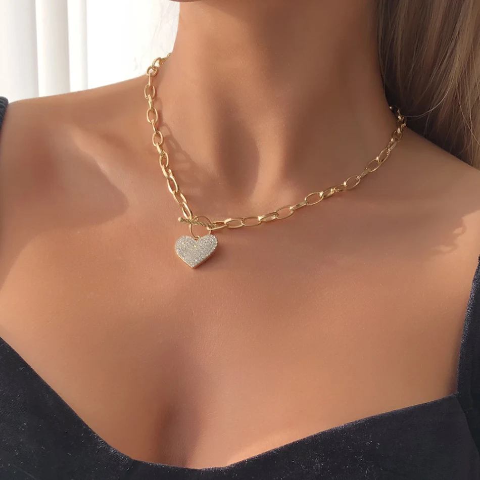 Punk Metalen Ketting Enkele Laag Halsketting Mannen Vrouwen Rock Stijl Sieraad Trendy Accessoire