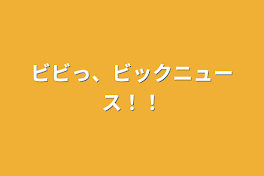 ビビっ、ビックニュース！！